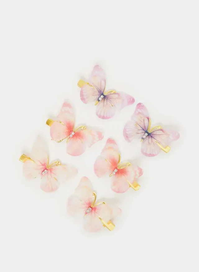 Set of 6 - Butterfly Hair Clips