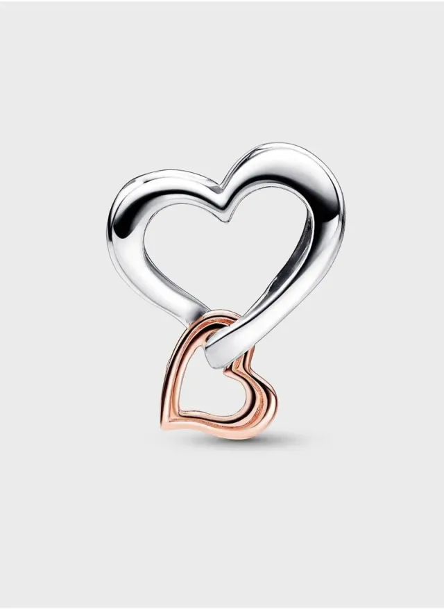 Openwork Heart Charm Bracelet Rose Gold – image 2
