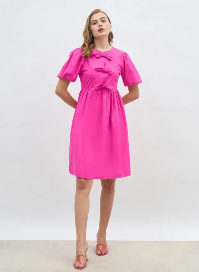 Lilac Floral Fit & Flare Midi Dress with Long Sleeves – image 2