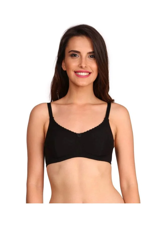 Women's Cotton Wire-Free Full Coverage Bra - Black